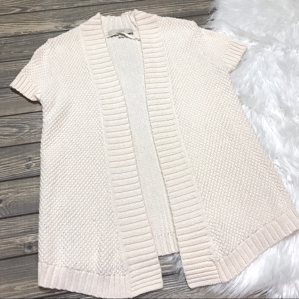 LOFT | Short Sleeve Open Cardigan Knit Sweater